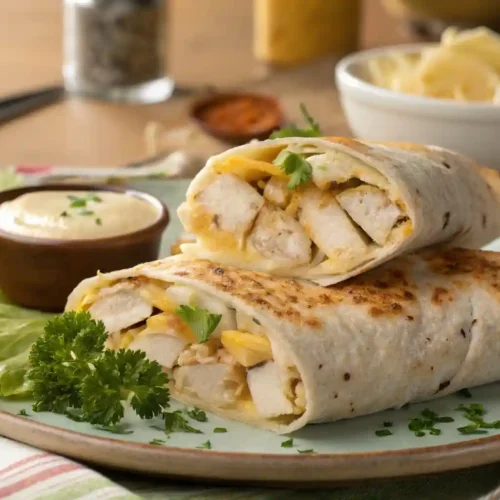 Cheesy Garlic Chicken Wraps