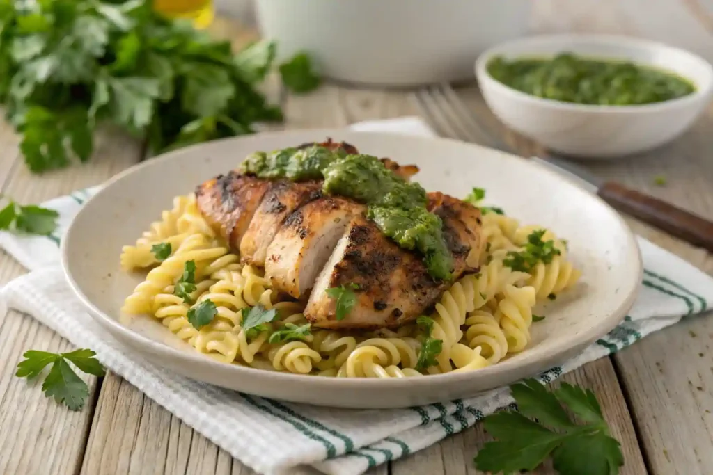 Chimichurri Chicken Thighs Pasta